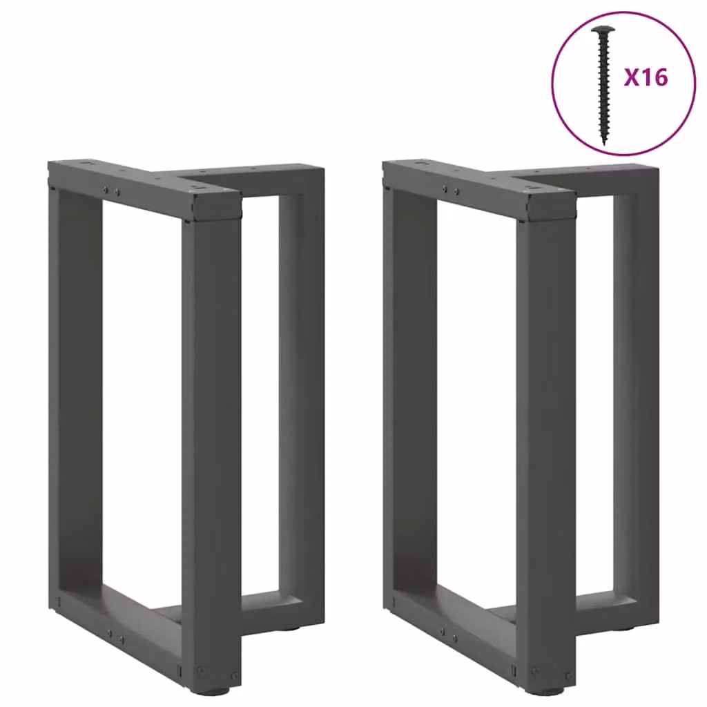 Berkfield Home T-Shaped Dining Table Legs, 2 Piece Steel Set in Anthracite and Black, W: 60 cm, D: 35 cm, H: 72-73 cm – 2