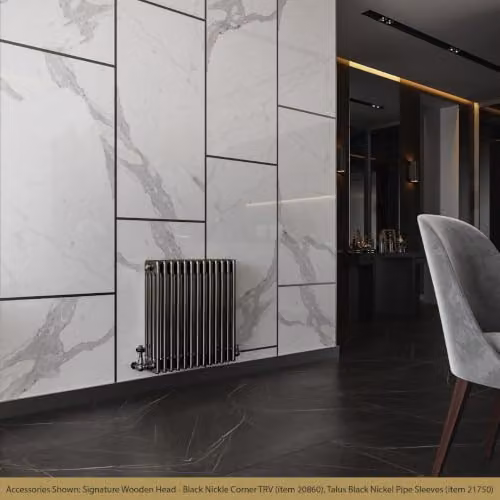UK Radiators Alpha 4 Column Traditional Cast-Iron Style Radiator in Raw Metal with Feet, W: 59.2 cm, H: 60 cm – 3