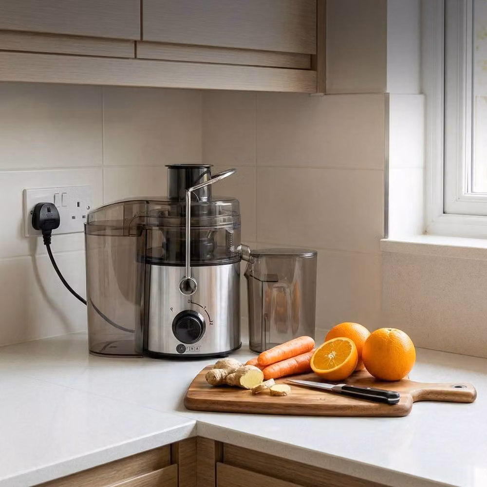 AFRA 400W Centrifugal Juicer with 2 Speeds and Pulse Function, 1L Capacity, Silver, W/D/H: 30 x 30 x 30 cm – 6