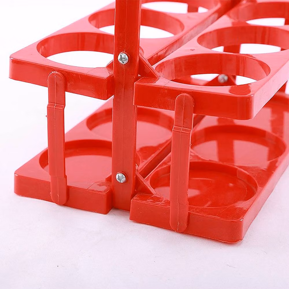 YnysTec Foldable Plastic Drink Bottle Carrier Crate with 6 Holes, Pink, Medium – 5
