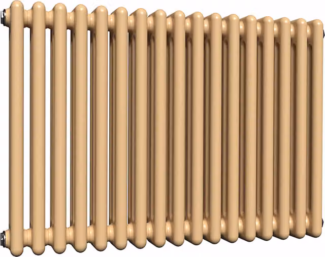 Lux Heat Horizontal 3 Column Steel Radiator in Caramel Fudge, W: 78.5 cm, H: 60 cm