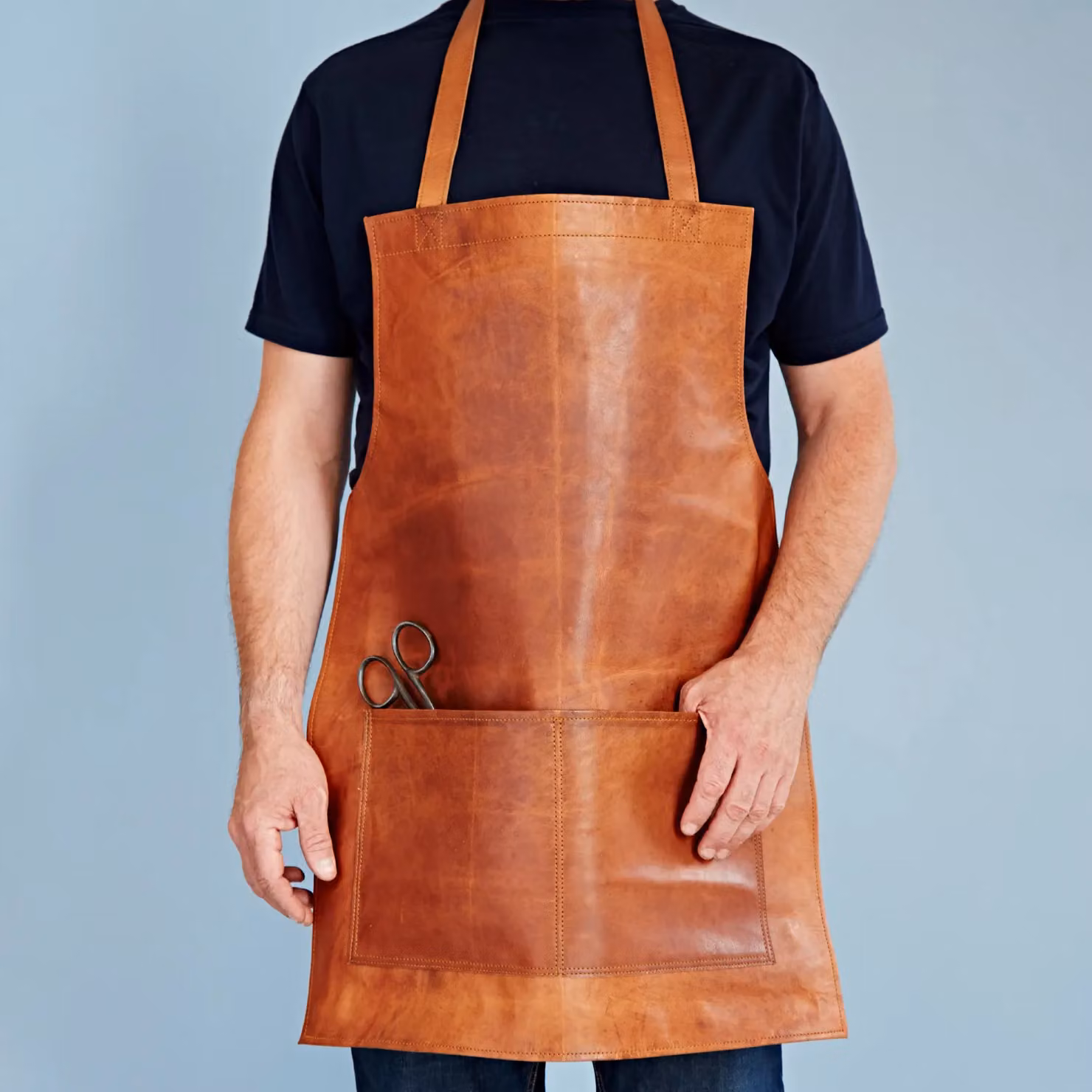 Paper High Brown Leather Apron for Adults – 3