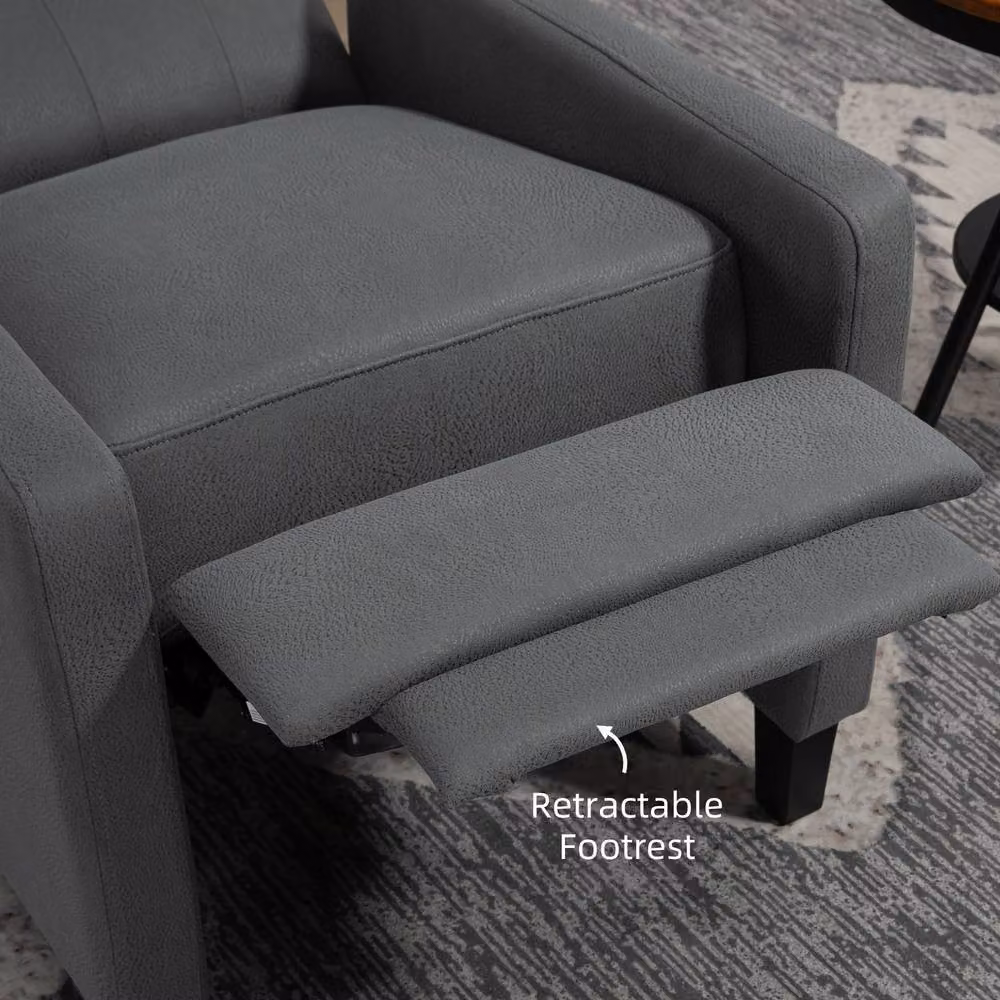 STILVORA Grey Recliner Armchair with Integrated Footrest and Armrests – 5