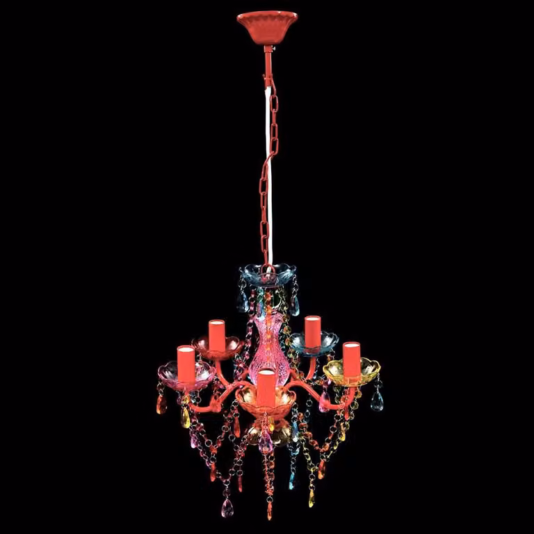 Berkfield Home Crystal Light Multicolour LED Ceiling Lantern with 5 Bulbs