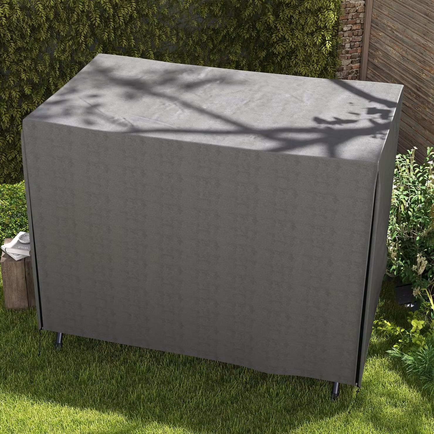 Outsunny Waterproof Oxford Patio Swing Shelter in Grey, W/D/H: 205 x 164 x 164 cm – 6