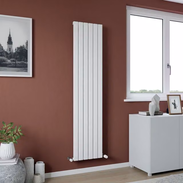 Agadon Vienna Designer Aluminium Radiator in White, W/H: 180 x 34.5 cm