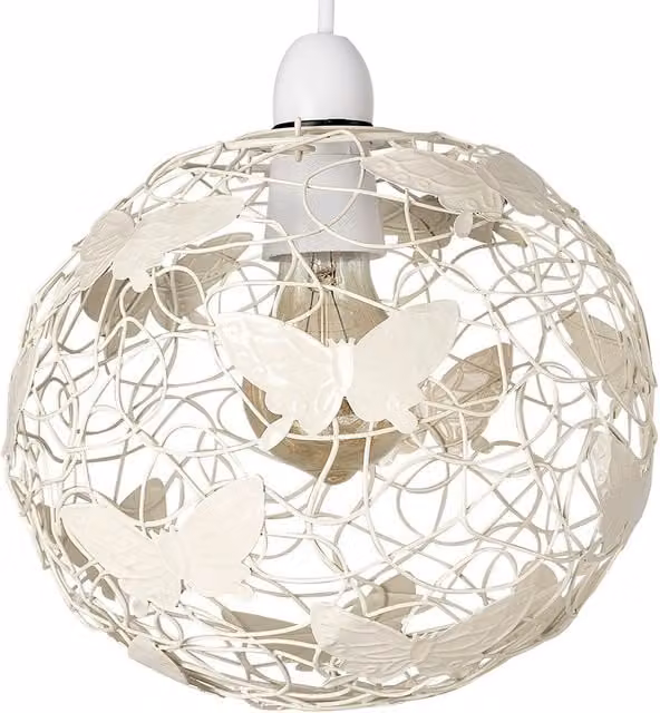 ValueLights Modern Sphere Metal Ceiling Pendant Light Shade in Beige, Yellow or White