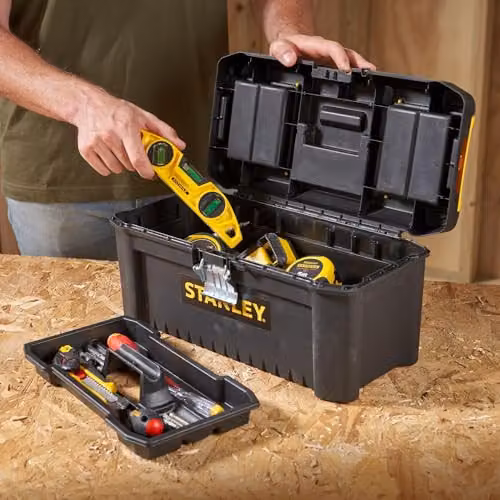 Stanley Basic Toolbox with Organiser Top and Inserts, Black, W: 50.0 cm, D: 40.6 cm, H: 19.5 cm – 5