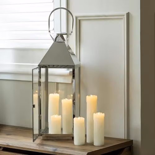 Marco Paul Interiors 6-Pack Battery Operated LED Flameless Flickering Pillar Candles in Warm White Real Wax with Timer – 4