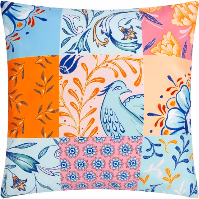 Azzar Floral Multicolour Square Outdoor Cushion Cover