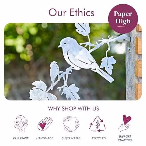 Paper High Silver Bird Silhouette Metal Garden Art Sculpture – 6