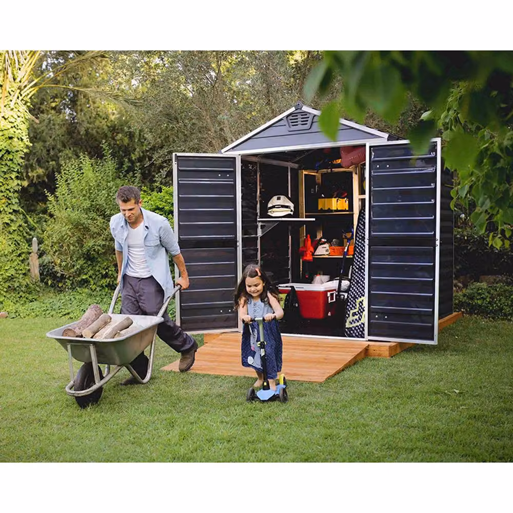 Palram Canopia Skylight Shed in Beige with Polycarbonate and Aluminium Construction, L229 x W185.4 x H217 cm – 4
