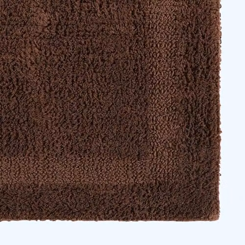 Homescapes Luxury Cotton Bath Mat and Pedestal Mat Set, Brown, W/D/H: 50 x 80 cm and 50 x 55 cm – 4