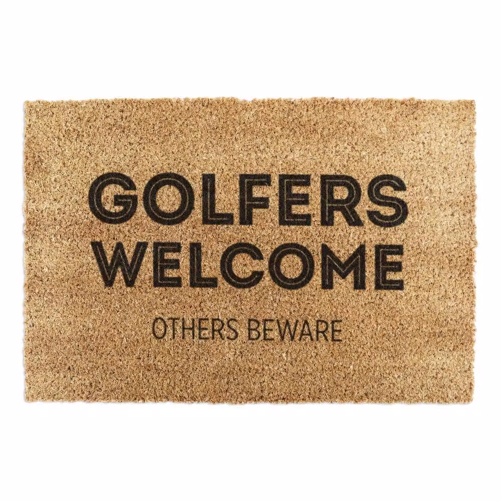 Artsy Mats Golfers Welcome Others Beware Doormat, Brown, W: 90 cm, D: 60 cm – 2