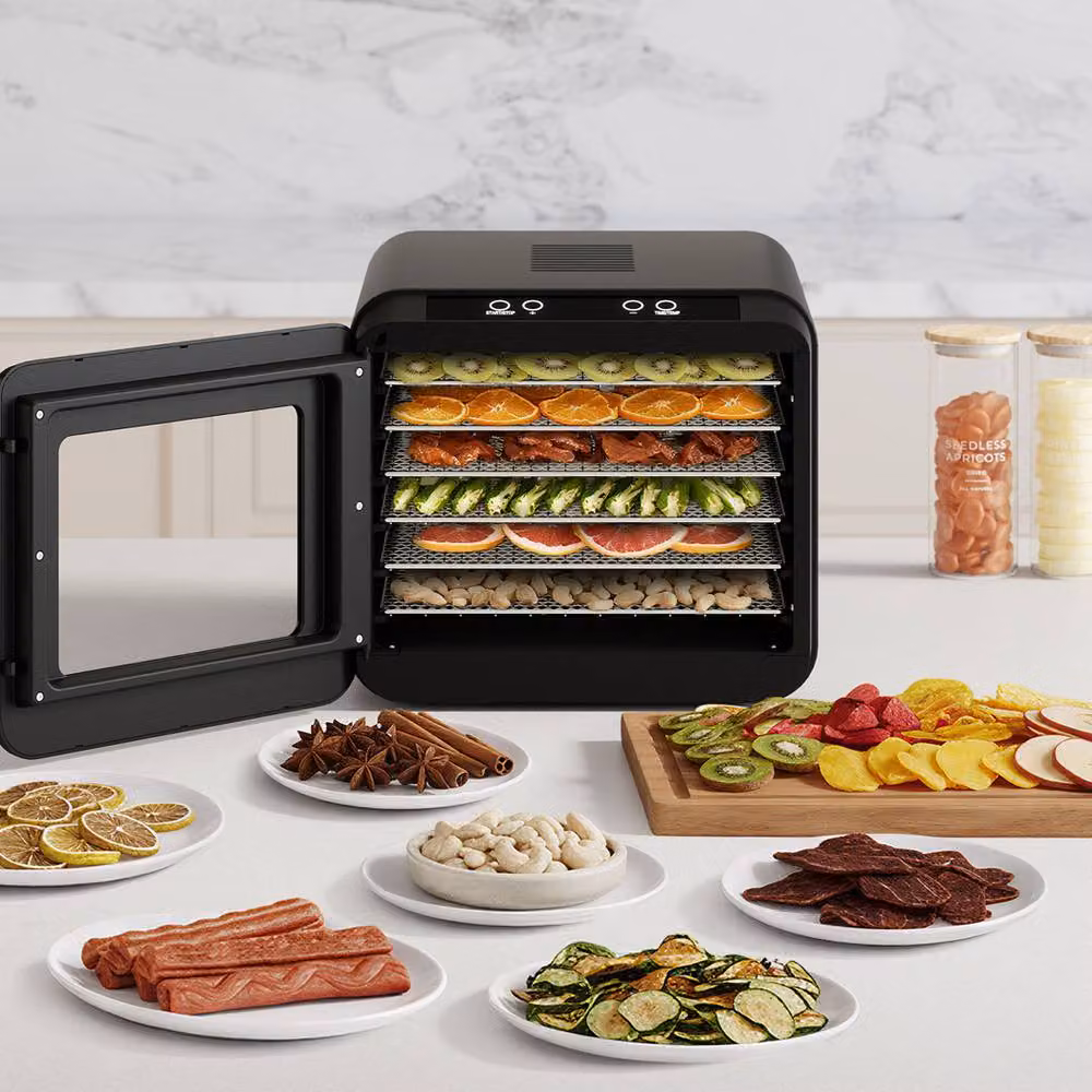 Spector 450W Electric Food Dehydrator with 6 Stainless Steel Trays, Digital Touch Control and Timer in Black and Silver – 3