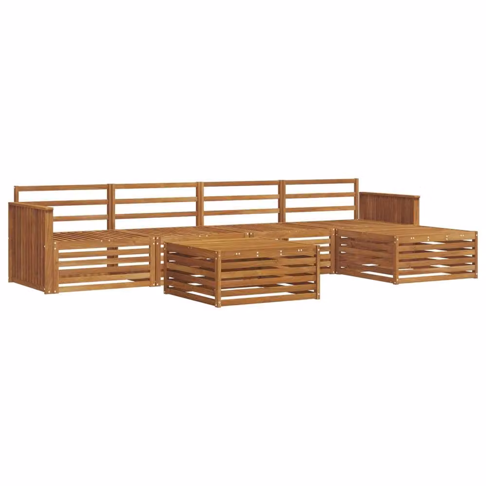 Berkfield Home 6 Piece Outdoor Sofa Set in Brown Natural Solid Acacia Wood – 2