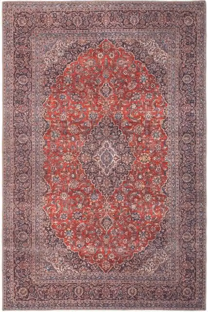 Kukoon Red Floral Traditional Flatwoven Living Room and Hallway Area Rug, W: 240 cm, D: 330 cm – 1