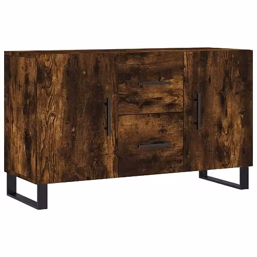 vidaXL Modern Sideboard in Brown Smoked Oak, W/D/H: 100 x 36 x 60 cm – 1