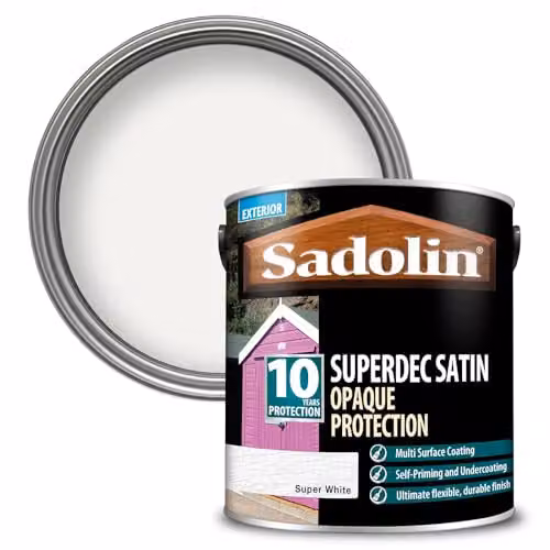 Sadolin Superdec Opaque Wood Protection, White Satin, 1 l