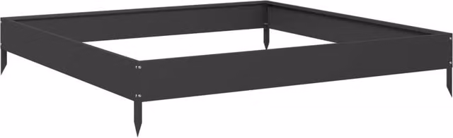 Berkfield Home Garden Black Steel Raised Bed W/D/H: 100 x 100 x 18.5 cm – 1