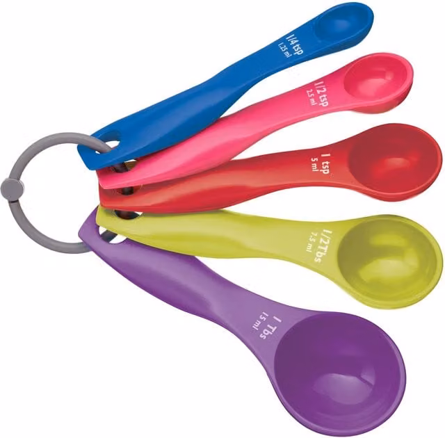 Colourworks 5 Piece Multicolour Plastic Measuring Spoon Set – 1