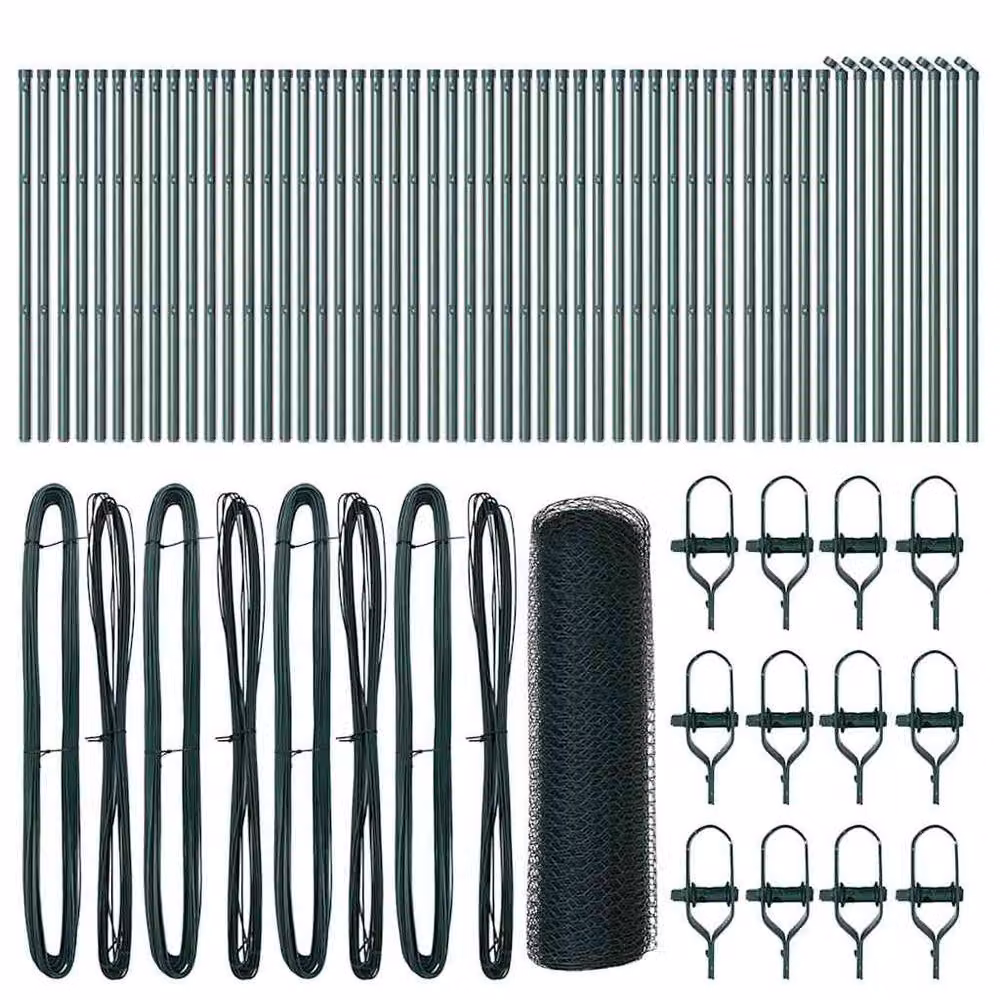 Berkfield Home Green Powder-Coated Steel Hexagon Fence, H: 0.5 m x W: 100 m – 3