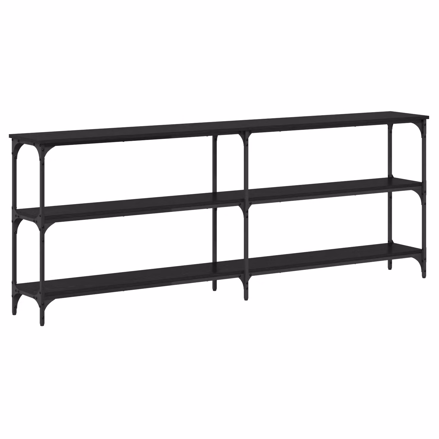Berkfield Home Black Oak Console Table, W/D/H: 200 x 29 x 75 cm – 2
