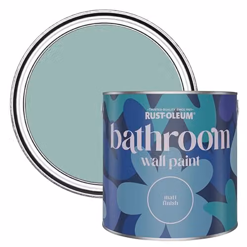 Rust-Oleum Blue Water-Resistant Matt Bathroom Wall and Ceiling Paint, 2.5L