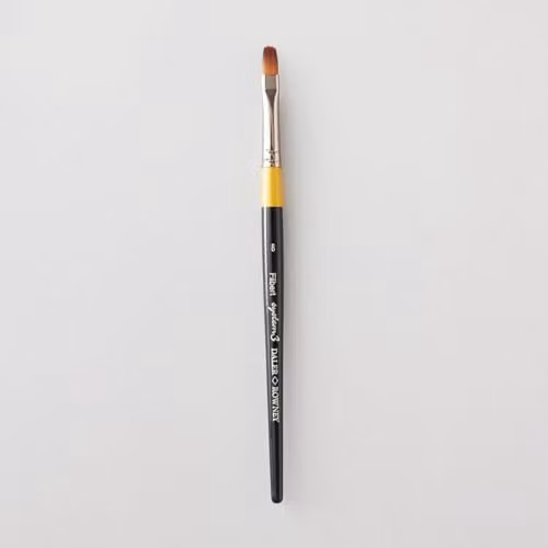 Daler-Rowney System3 Filbert Acrylic Brush with Synthetic Hair and Short Handle, Size 8, Black and Multicolour