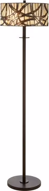 Fifty Five South Orsina Vintage Branch Floor Lamp with Brown Multicolour Glass Shade and Metal Frame, H 147 cm x W 36 cm x D 36 cm – 1