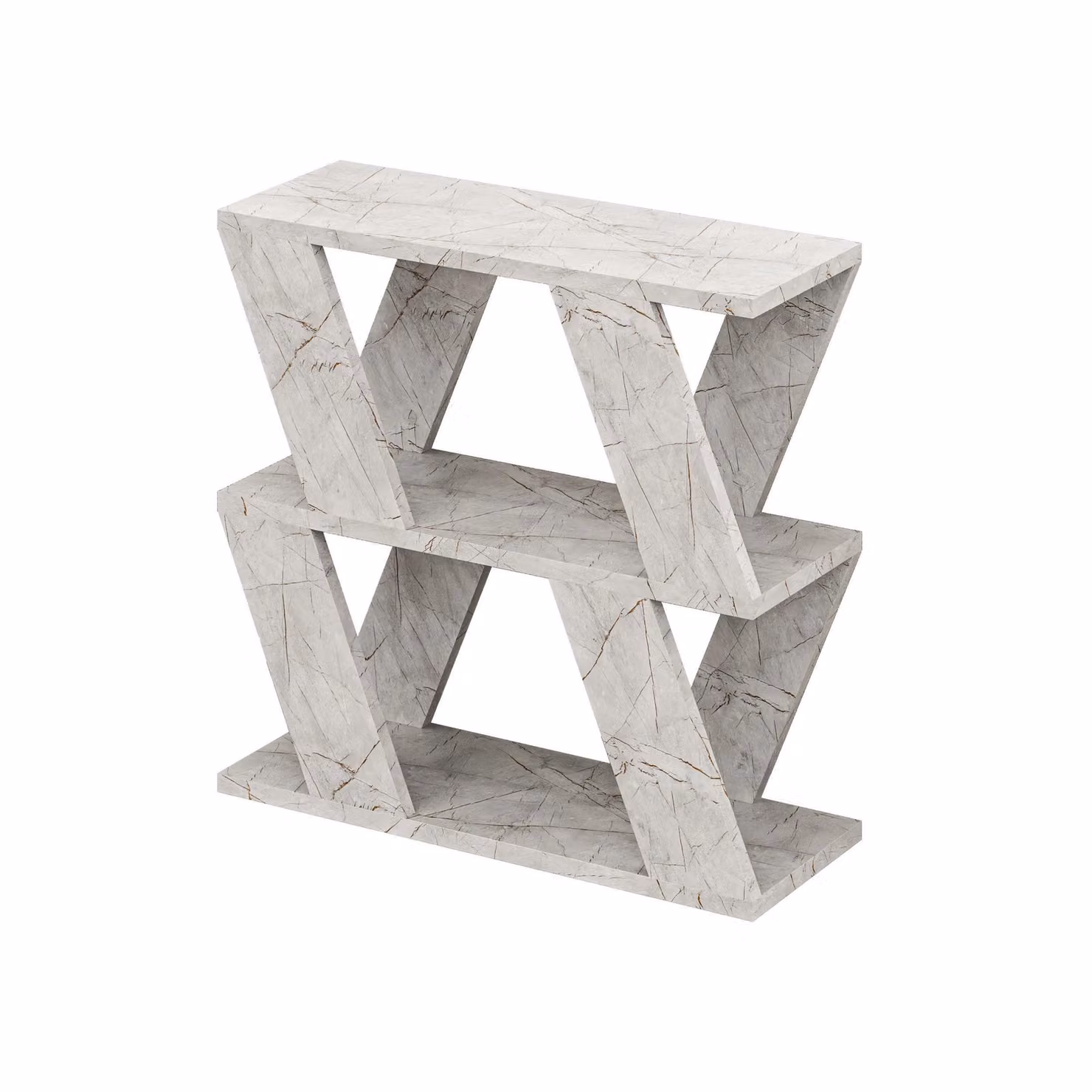 Decortie Lazena Modern 3-Tier Side Coffee Table in Gold and White – 2