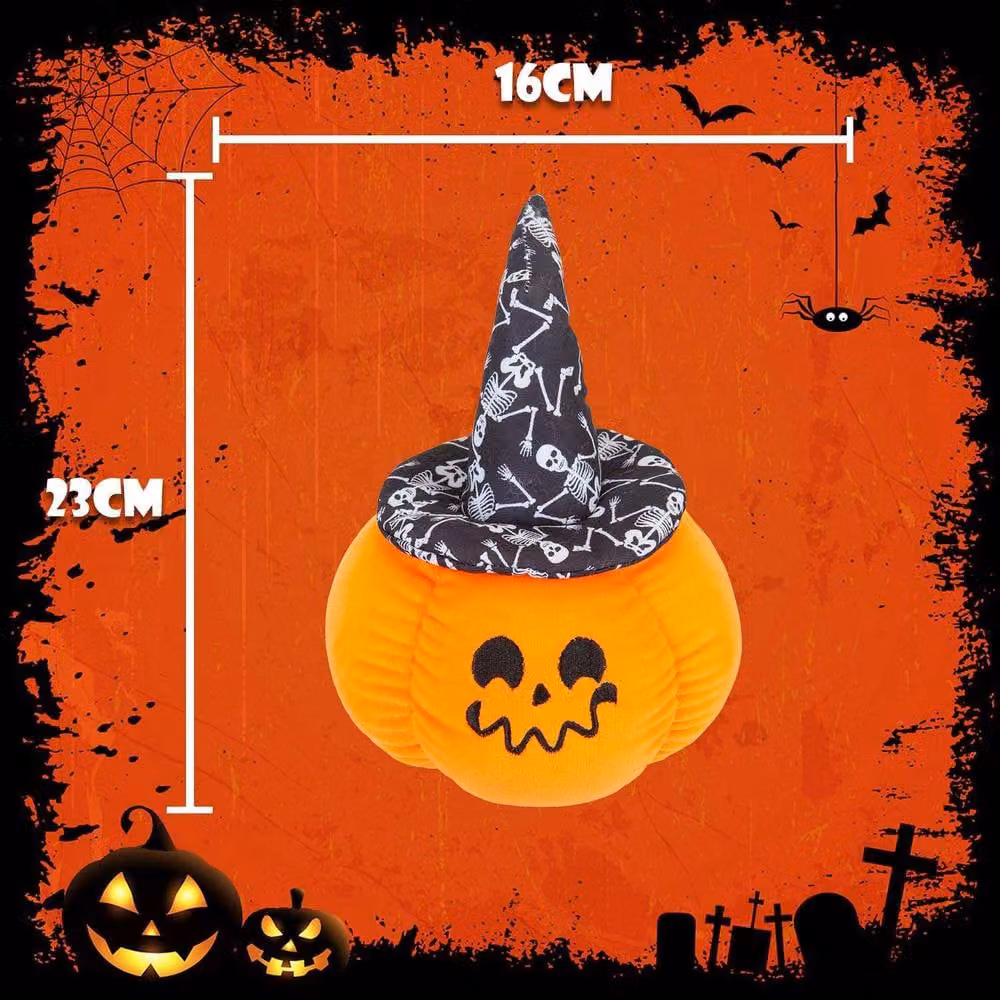VFM e-Store Pumpkin Soft Toy Halloween Decoration in Orange and Black, W/D/H: 23 x 16 x 12 cm – 2