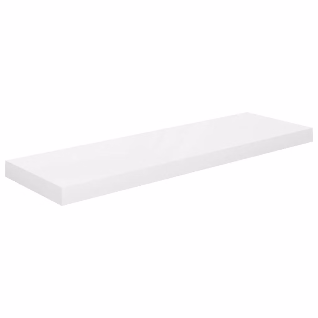 Berkfield Home Set of 2 High Gloss White Floating Wall Shelves, W: 80 cm, D: 23.5 cm, H: 3.8 cm – 2
