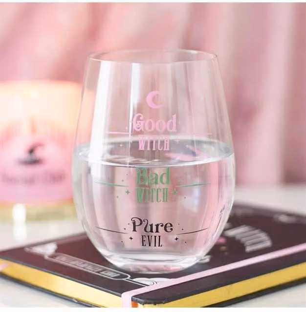 KDMD Good Witch Bad Witch Stemless Glass Tumbler in Transparent – 1