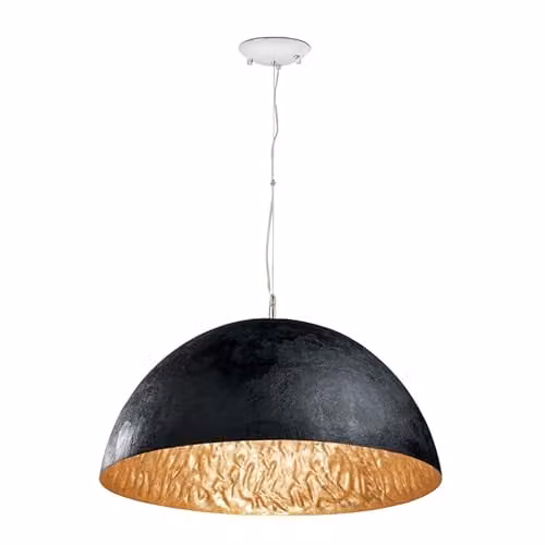 Netlighting Magma 3 Light Dome Ceiling Pendant in Black and Gold/Brass – 1