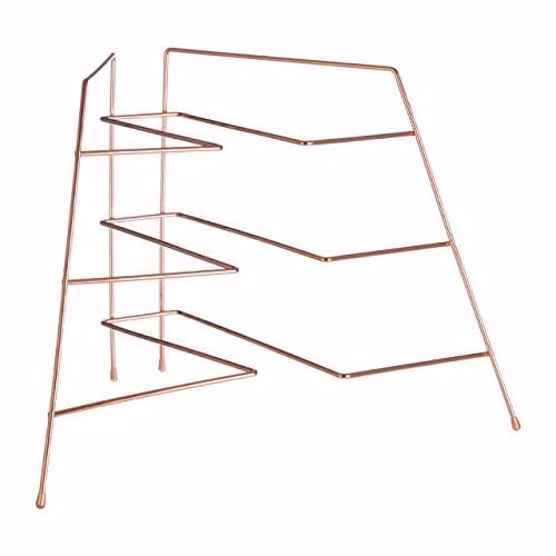 Orsina Rowan Copper Plated Corner Plate Rack in Gold – 1