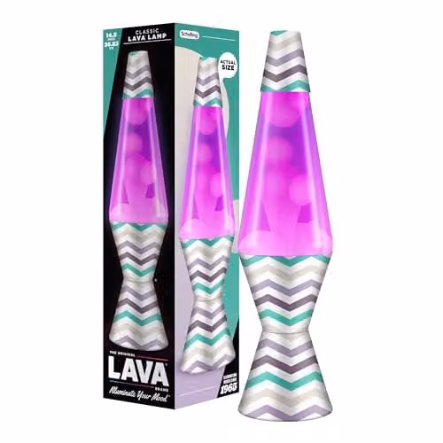 Lava Lite Original 14.5 inch Motion Lamp with Pink Liquid and White Wax – 1