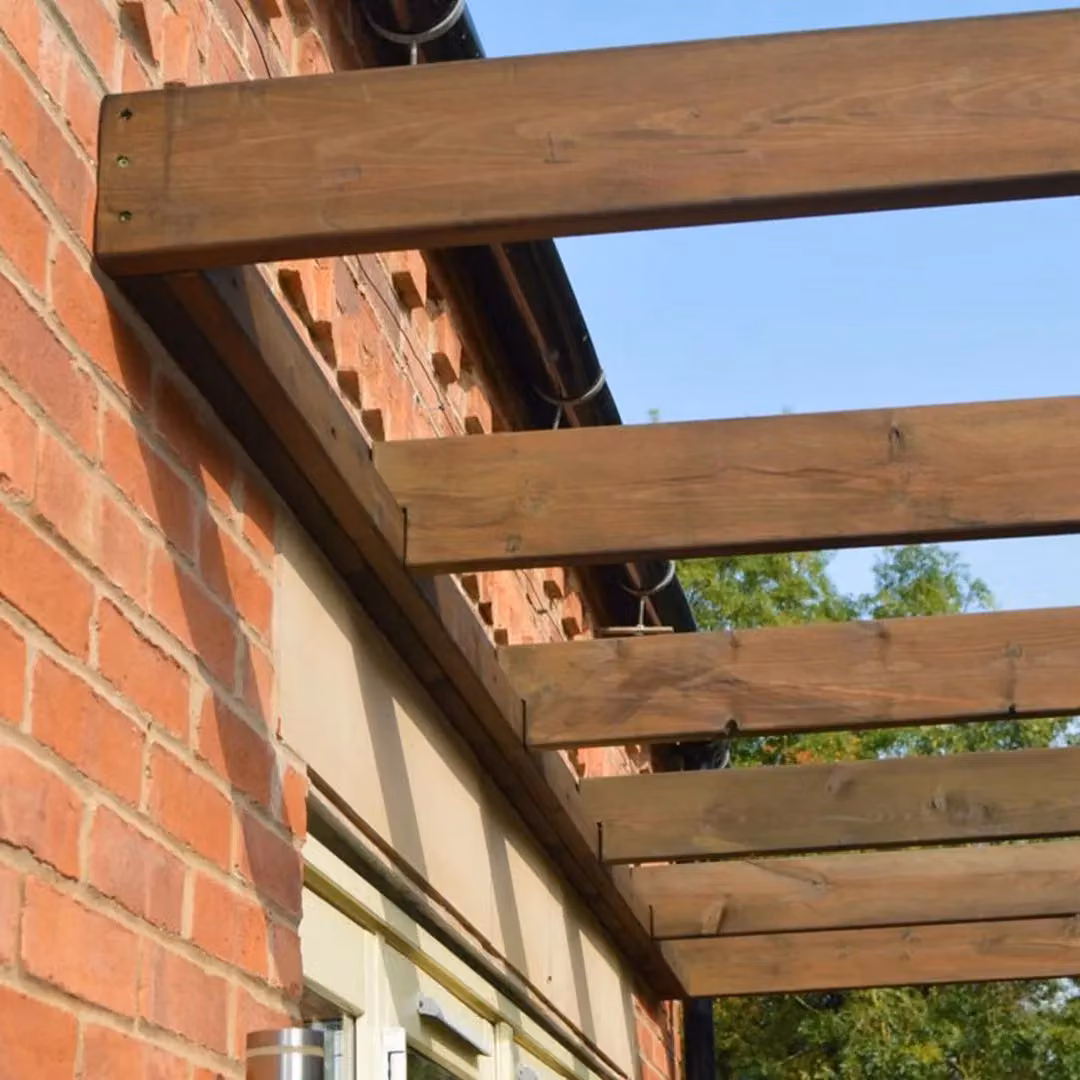Rutland County Garden Furniture Ltd Wall Mounted Lean-to Pent Pergola in Brown, W/D/H: 240 x 240 x 270 cm – 4