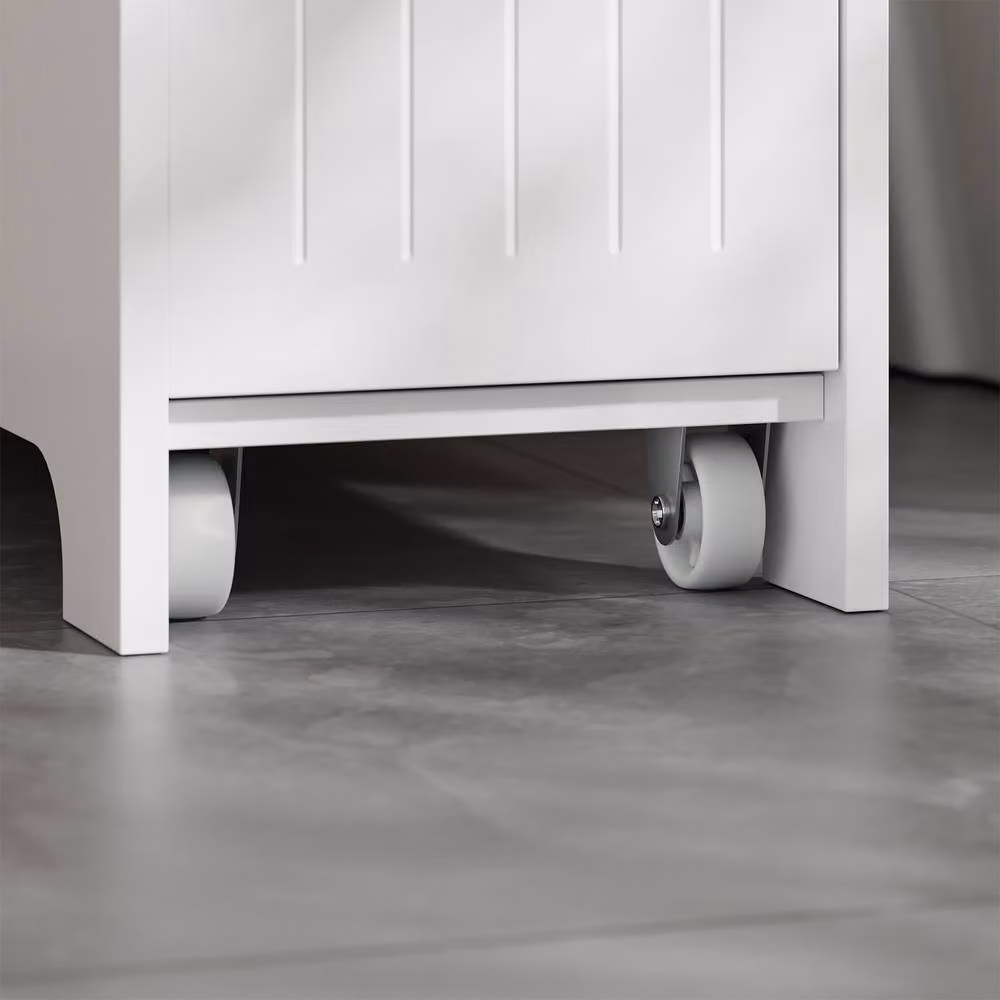 SoBuy Modern Slim Bathroom Storage Cabinet in White with Internal Shelves and Drawers – 3
