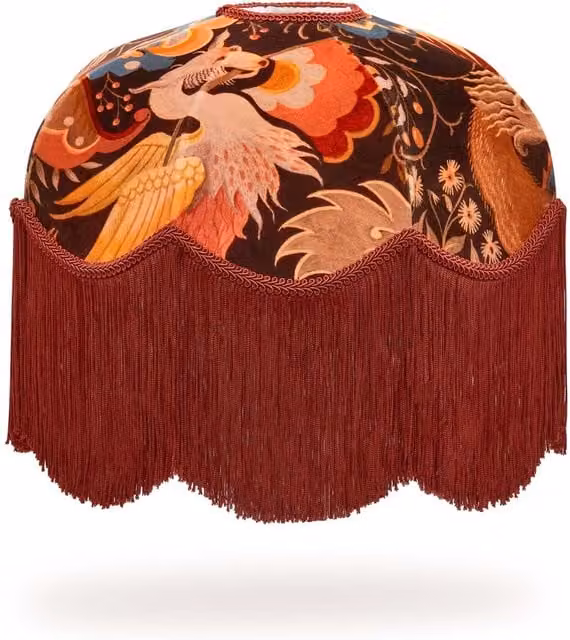 House of Hackney Phantasia Velvet Tilia Dome Lampshade in Selenite Orange