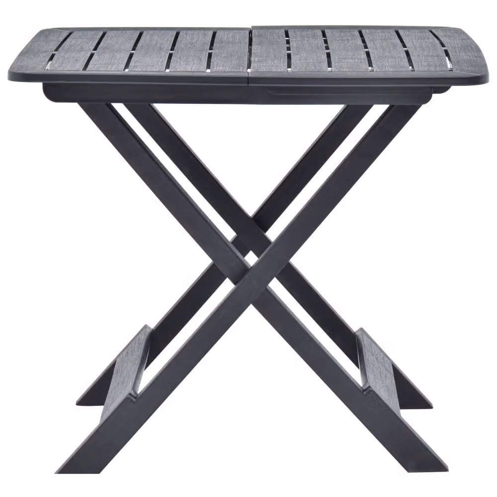 Berkfield Home Durable Folding Garden Table in Anthracite Plastic, W/D/H: 79 x 72 x 70 cm – 3