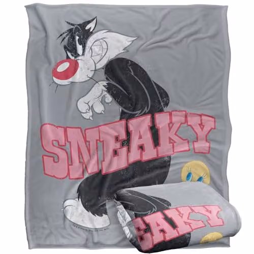 Warner Bros. Looney Tunes Kids Super Soft Sneaky Silky Touch Fleece Throw Blanket, Multicolour, W/H: 127.0 x 152.4 cm