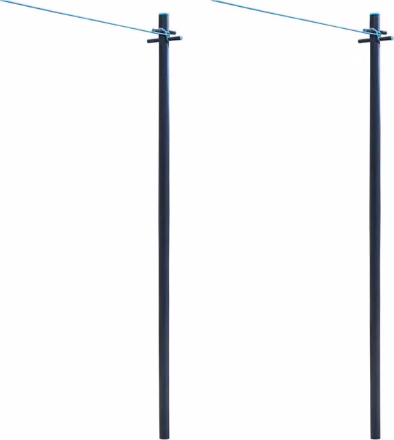JVL Rotary Clothes Pole Post with Washing Line and Ground Socket in Petrol and Black, 3.5kg