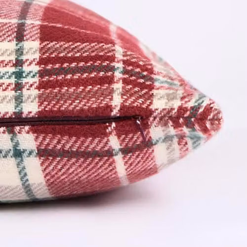 OHS Red Dorset Woven Check Square Cushion Covers, Set of 4, W/D/H: 45 x 45 x 45 cm – 3