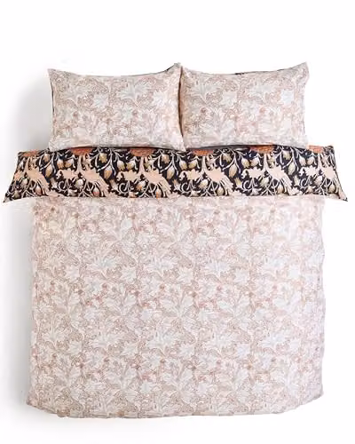 William Morris at Home Wild Tulip 100% Cotton Sateen Duvet Cover Set, Multicolour/Bronze, W/D/H: 200 x 200 cm – 4