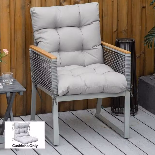 EONLION Grey Garden Back Chair Cushion Pad, W: 120 cm, D: 90 cm, H: 1 cm – 1
