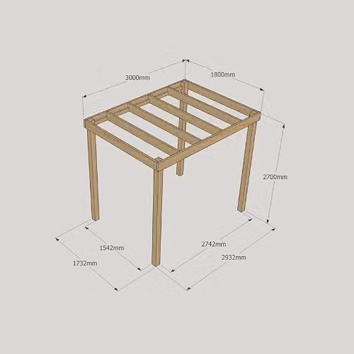 Buttercup Farm Wood Box Pergola in Green and Brown, W: 300 cm, D: 180 cm, H: 270 cm – 2