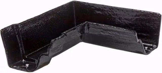 Hargreaves Premier Cast Iron Notts Ogee Gutter Internal Angle 90 Degree Black 115mm
