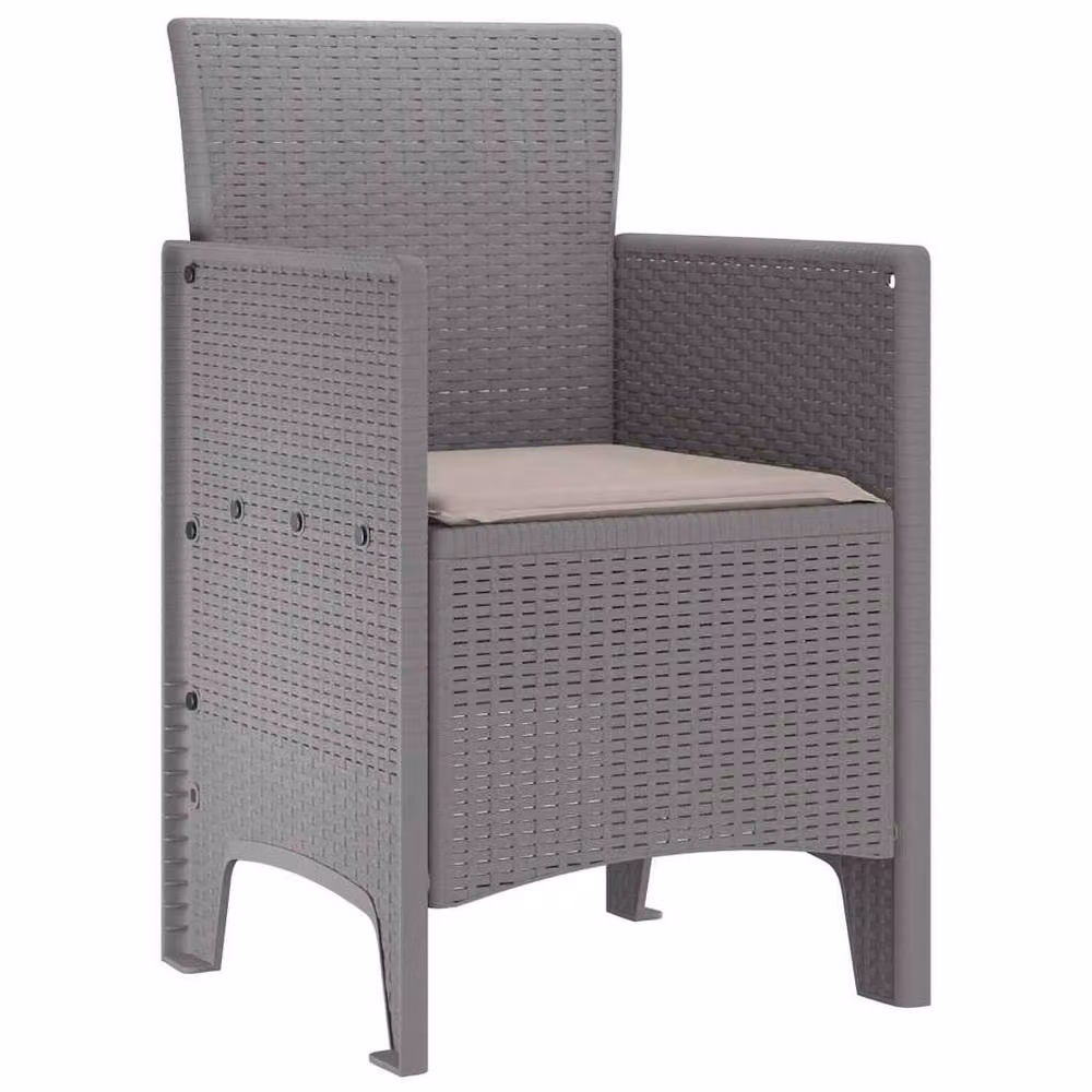 Berkfield Home Modern Garden Chair Set of 4 with Armrests and Grey and Multicolour Cushions – 2