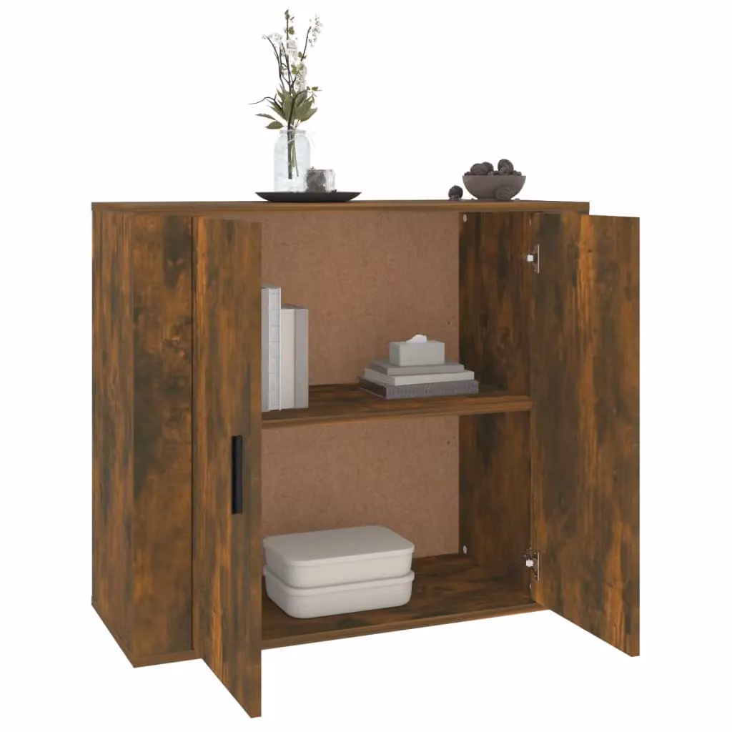 Berkfield Home Smoked Oak Sideboard in Brown, W/D/H: 80 x 33 x 70 cm – 3